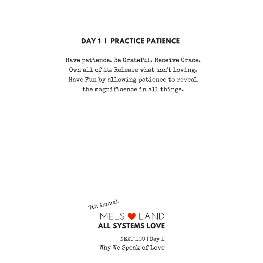 Next 100 Day 1 | Practice Patience